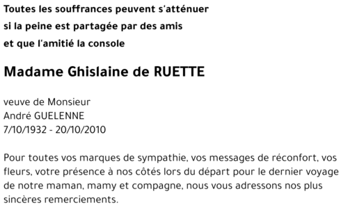 Ghislaine de RUETTE