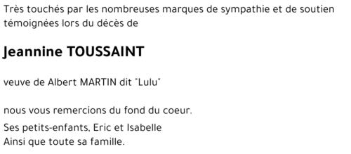 Jeannine TOUSSAINT