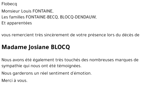 Josiane BLOCQ