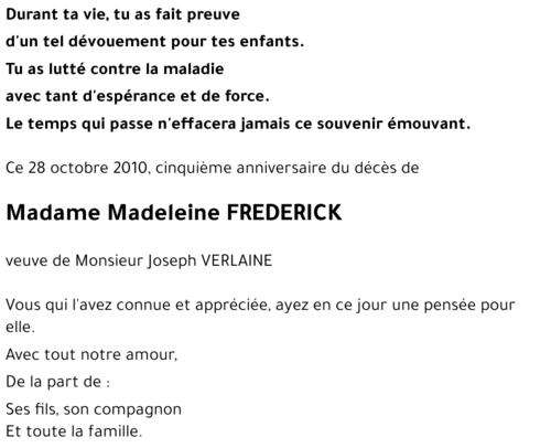 Madeleine FREDERICK