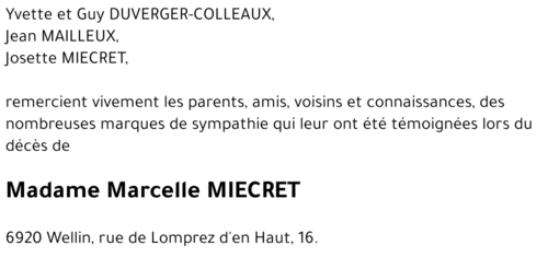 Marcelle MIECRET