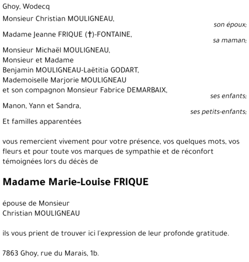 Marie-Louise FRIQUE