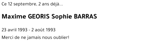 Maxime - Sophie GEORIS - BARRAS