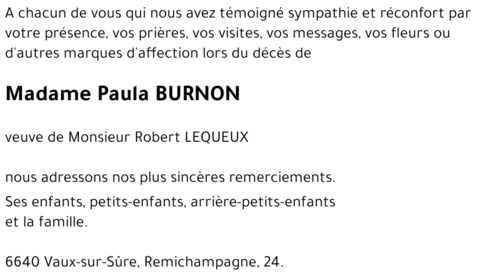 Paula BURNON