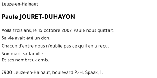 Paule JOURET-DUHAYON