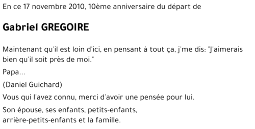 Gabriel GREGOIRE