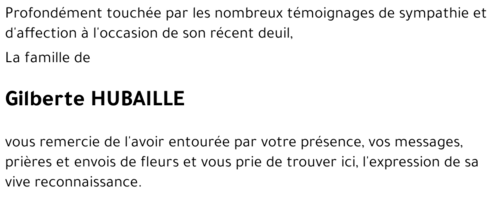 Gilberte HUBAILLE