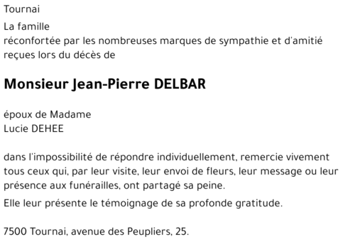 Jean-Pierre DELBAR