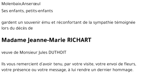 Jeanne-Marie RICHART