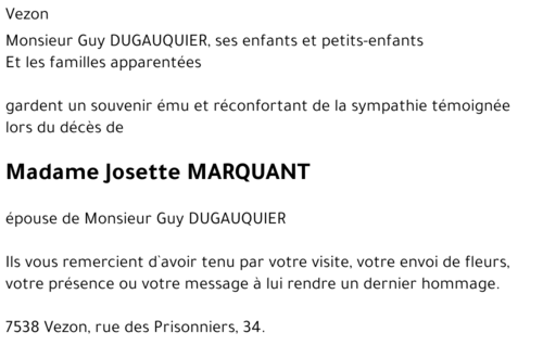 Josette MARQUANT