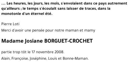 Josiane BORGUET-CROCHET