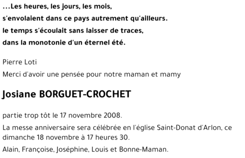 Josiane BORGUET-CROCHET