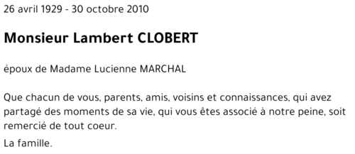 Lambert CLOBERT