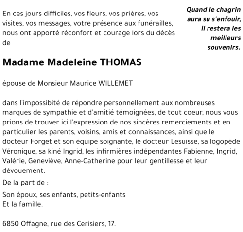 Madeleine THOMAS