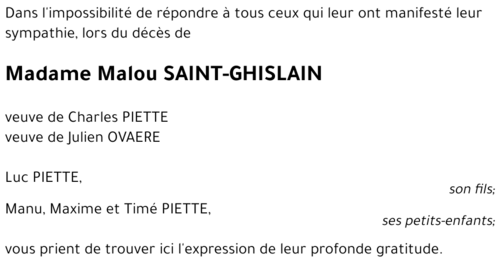 Malou SAINT-GHISLAIN