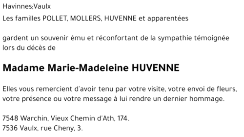 Marie-Madeleine HUVENNE