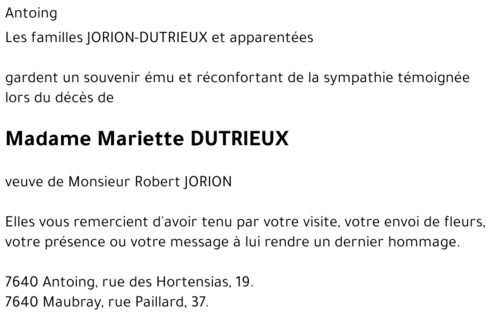 Mariette DUTRIEUX
