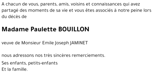 Paulette BOUILLON