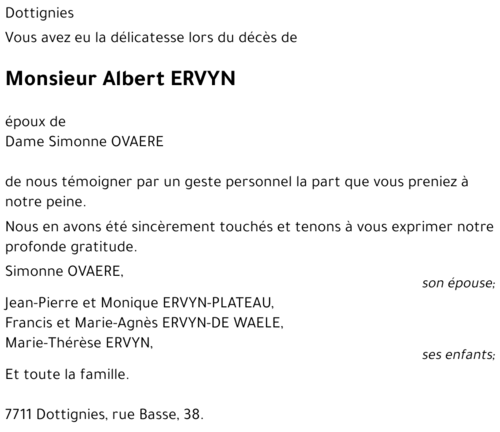 Albert ERVYN
