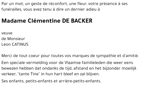 Clémentine DE BACKER