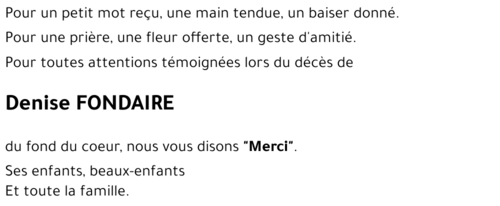 Denise FONDAIRE
