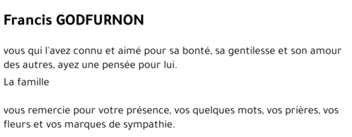 Francis GODFURNON