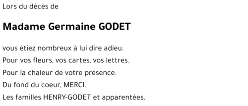 Germaine GODET