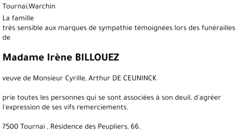 Irène BILLOUEZ