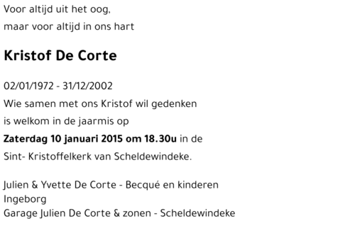 Kristof DE CORTE