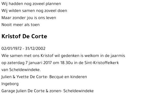 Kristof DE CORTE