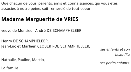 Marguerite de VRIES