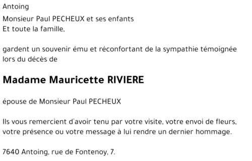 Mauricette RIVIERE