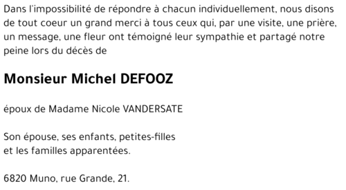 Michel DEFOOZ