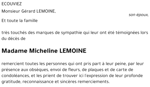 Micheline LEMOINE