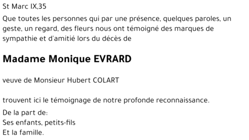 Monique EVRARD