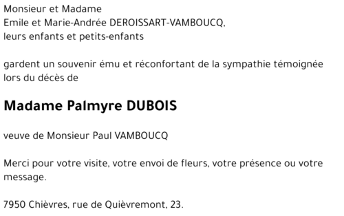 Palmyre DUBOIS