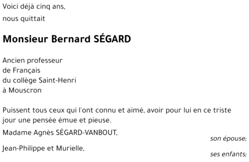 SEGARD Bernard