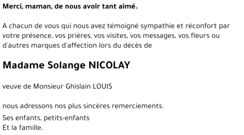 Solange NICOLAY
