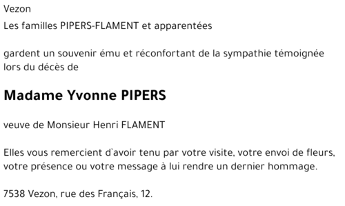 Yvonne PIPERS