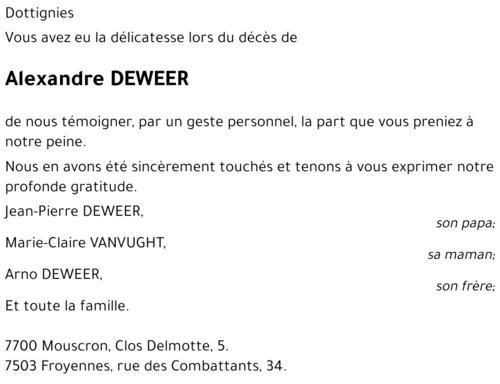 Alexandre DEWEER