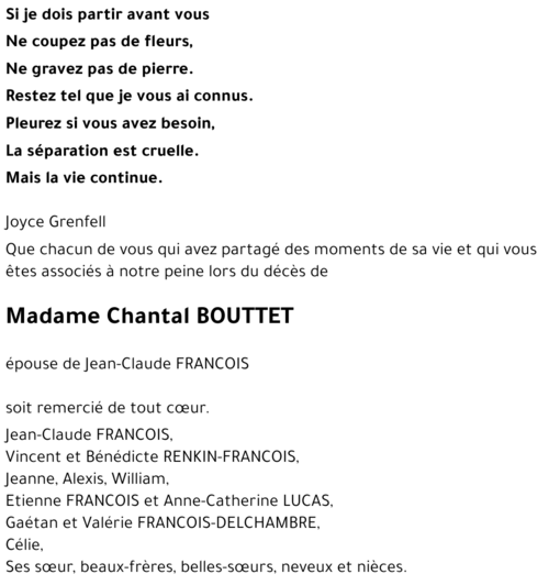 Chantal FRANCOIS-BOUTTET