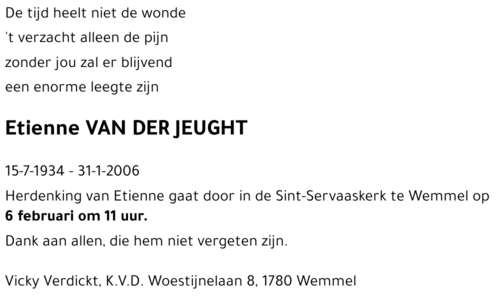 Etienne VAN DER JEUGHT