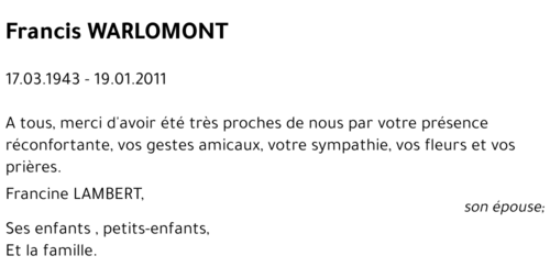 Francis WARLOMONT