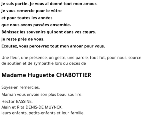 Huguette CHABOTTIER