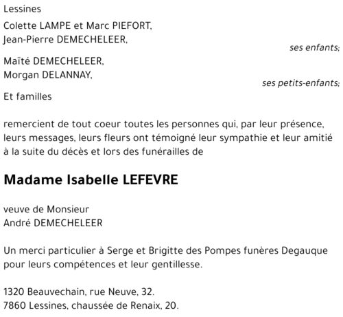 Isabelle LEFEVRE