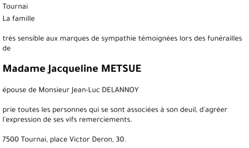 Jacqueline METSUE
