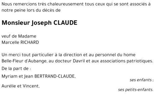 Joseph CLAUDE