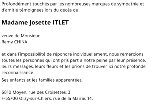 Josette ITLET