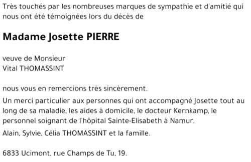 Josette PIERRE