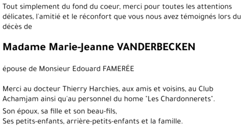 Marie-Jeanne VANDERBECKEN